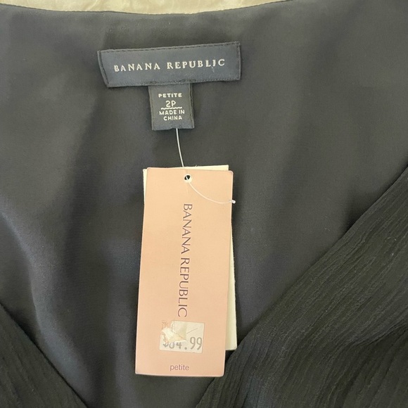 Banana Republic black silk waist tie mini dress - Picture 4 of 7